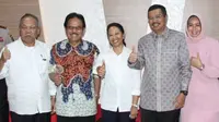 Tiga menteri Kabinet Kerja mengunjungi proyek Tol Medan, Sabtu (9/7/2017). 