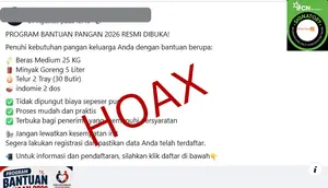 Cek Fakta: Tidak Benar Link Pendaftaran Program Bantuan Pangan 2026