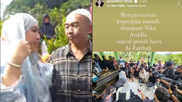 6 Potret Suasana Pemakaman Ibunda Nike Ardilla, Dimakamkan di Samping Sang Anak