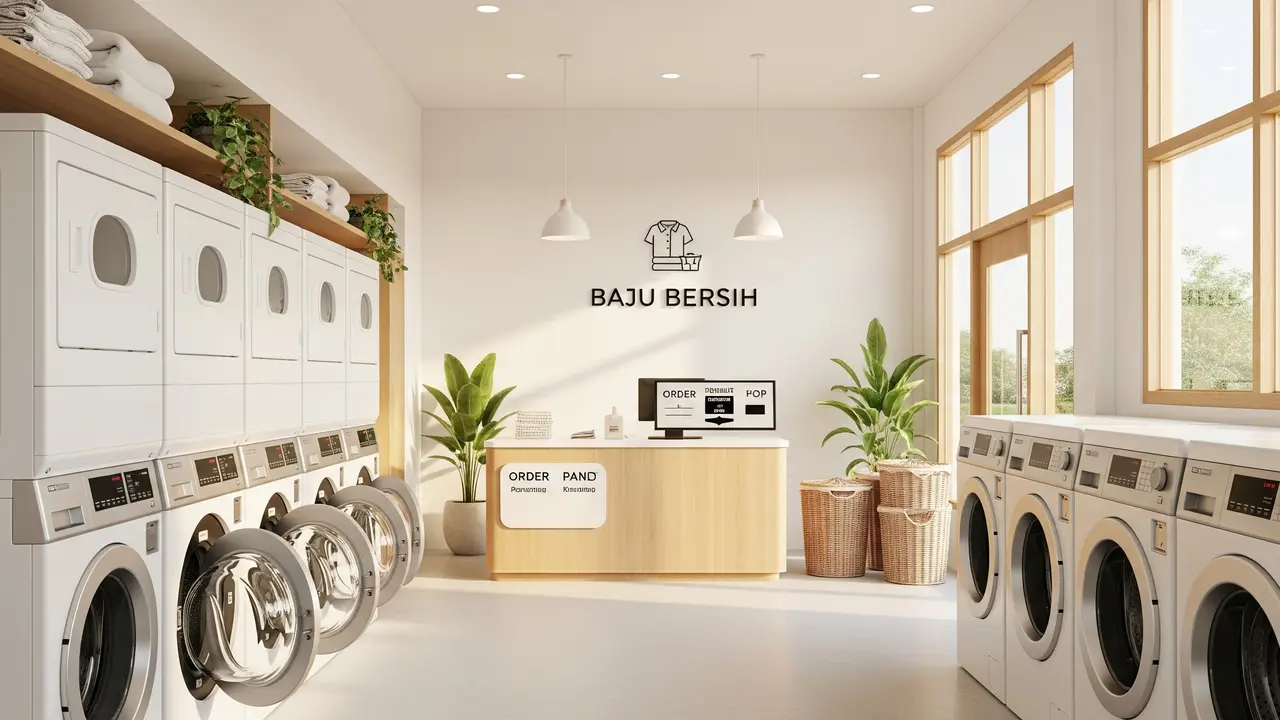 Desain Usaha Laundry Minimalis/ Ilustrasi Gemini AI