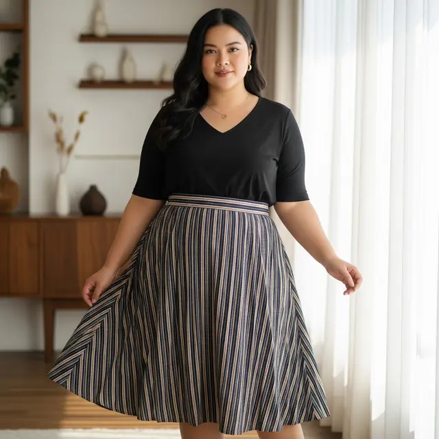 Model Baju Lurik Wanita Gemuk