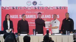 Kontingen Merah Putih menduduki peringkat kedua klasemen akhir perolehan medali dengan mengoleksi 91 medali emas, 112 perak, dan 130 perunggu. (Bola.com/M Iqbal Ichsan)