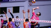 Jakarta Pertamina Energi menang telak 3-0 atas Jakarta BNI 46 di GOR Tridharma, Gresik, Sabtu (15/12/2018). (Bola.com/Aditya Wany)