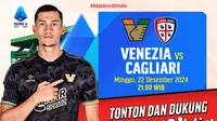 Jadwal pertandingan Liga Italia: Venezia vs Cagliari pada matchweek ke 17 pekan ini di Vidio. (sum. doc. vidio.com)