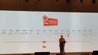 Ketua Indonesian E-commerce Association (idEA), Daniel Tumiwa saat memberikan sambutan di acara Indonesia E-commerce Summit and Expo (IESE) 2016 di ICE BSD City, Tangerang, Rabu (27/4/2016). (Liputan6.com/Dewi Widya Ningrum)