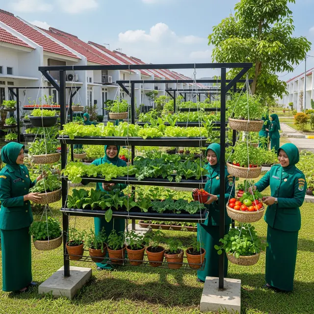 Kebun Sayur untuk Ibu Persit di Komplek TNI (Gemini AI)