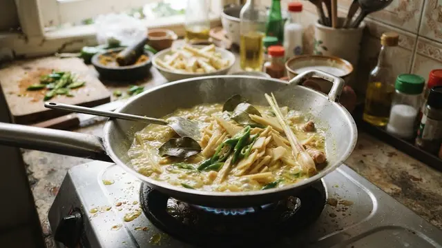 Resep Tumis Rebung Santan dengan Cabai Hijau dan Daun Salam