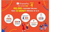 ShopeePay, penyedia layanan pembayaran digital yang mudah, aman, dan memuaskan, menutup tahun 2020 dengan kampanye ikoniknya, ShopeePay Semua Rp1 dengan Total Voucher 12M yang berlangsung dari tanggal 1 - 12 Desember.