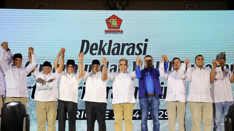 Sekretaris Jenderal Gerindra Ahmad Muzani mendeklarasikan Muhammad Nasir dan Muhammad Wardan sebagai calon gubernur dan calon wakil gubernur untuk Pilkada Riau 2024.