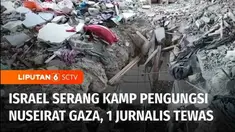 Bom menghantam sebuah kamp pengungsi di Nuseirat Jalur Gaza Tengah. Serangan mematikan menewaskan sedikitnya 30 orang termasuk Mohammed Khalifah seorang jurnalis televisi lokal di Gaza.