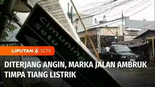 VIDEO: Cuaca Ekstrem! Hujan dan Angin Kencang di Bekasi Sebabkan Marka Jalan Ambruk