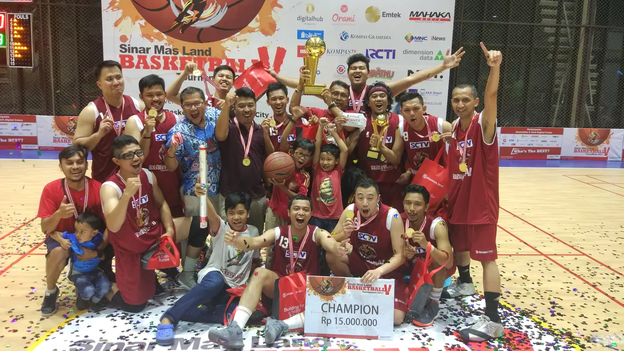 Tim basket EMTEK berhasil menjadi juara Sinar Mas Land Basketball Tournament (SMLBT) 2017