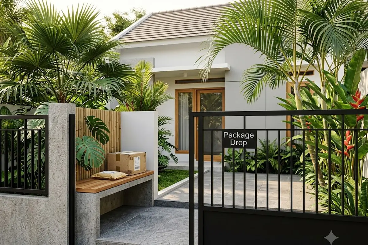 Inspirasi Pagar Rumah dengan Tempat Paket Khusus Kurir yang Praktis