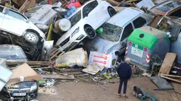 Banjir bandang menerjang wilayah selatan dan timur Spanyol yang membentang dari Malaga hingga Valencia. (Jose Jordan/AFP)
