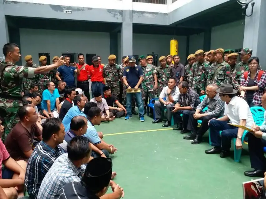 Menkumham Yasonna H Laoly saat meninjau Rutan Pekanbaru. (Liputan6.com/M Syukur)