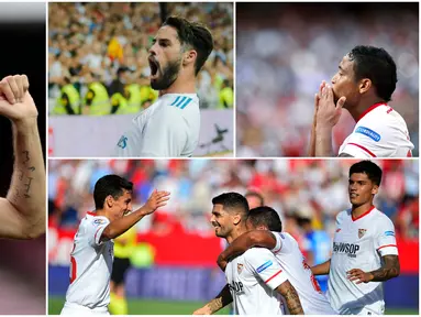 Berikut ini tujuh selebrasi terbaik yang menghiasi laga La Liga Spanyol 2017/2018 pekan ke-7. Mulai dari selebrasi hisapan jempol Sergio Busquets hingga selebrasi emosional Isco. (Kolase Foto-foto dari AP dan AFP)