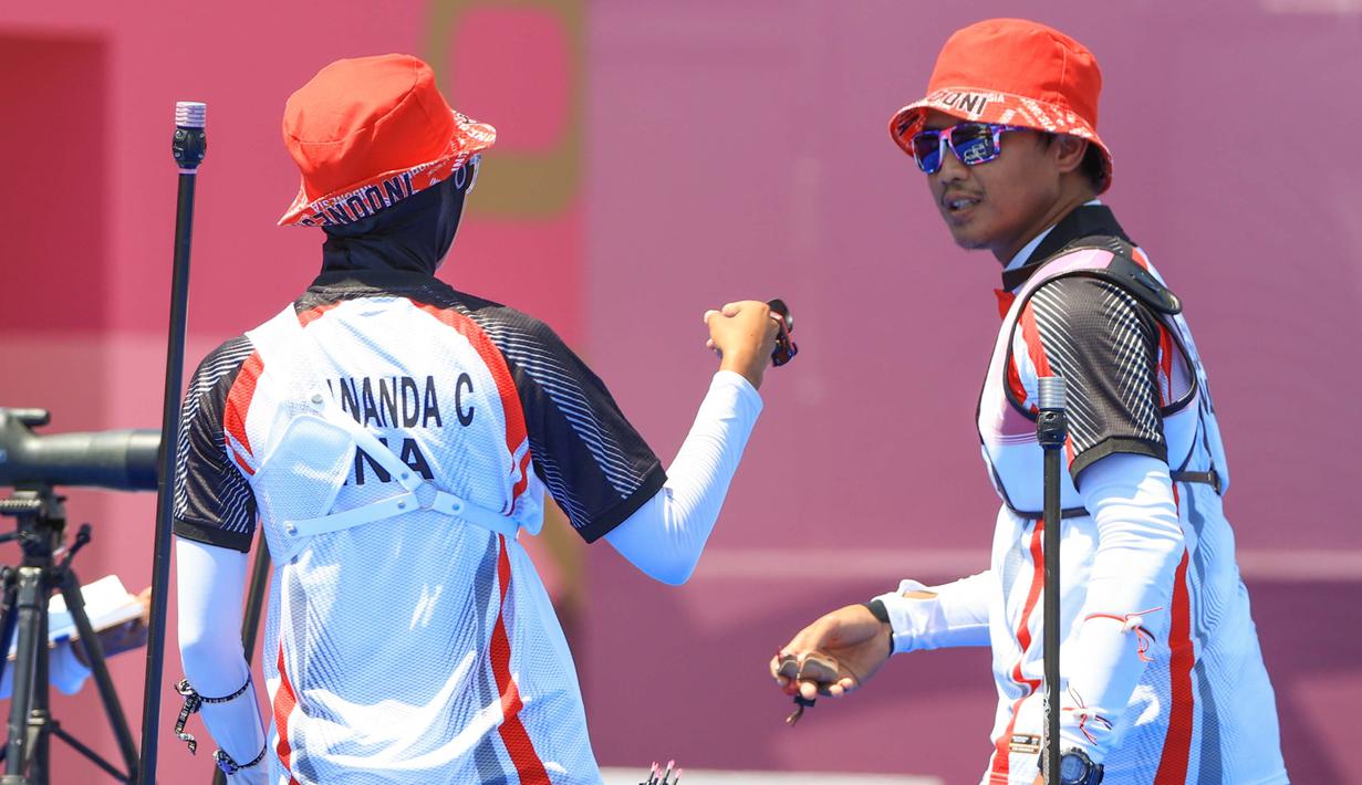 Riau Ega dan Diananda Choirunisa yang berada di posisi ke-15 harus mengakui Mete Gazoz dan Yasemin Anagoz yang merupakan unggulan ketujuh dalam babak penentuan peringkat. (Foto: Dok NOC Indonesia)