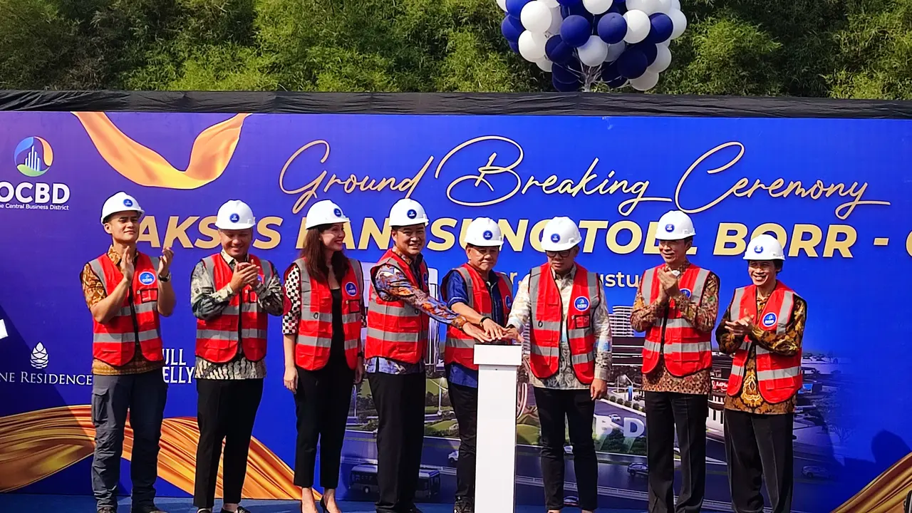 PT Olympic Bangun Persada bekerjasama dengan PT Marga Sarana Jabar membangun gerbang tol Bogor Outer Ring Road (BORR) di dalam kawasan One Central Business District (OCBD). (Achmad/Liputan6.com)