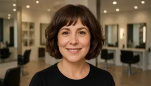 Model Rambut untuk Wajah Bulat agar Kelihatan Kurus untuk Wanita 40 Tahunan (created by AI)