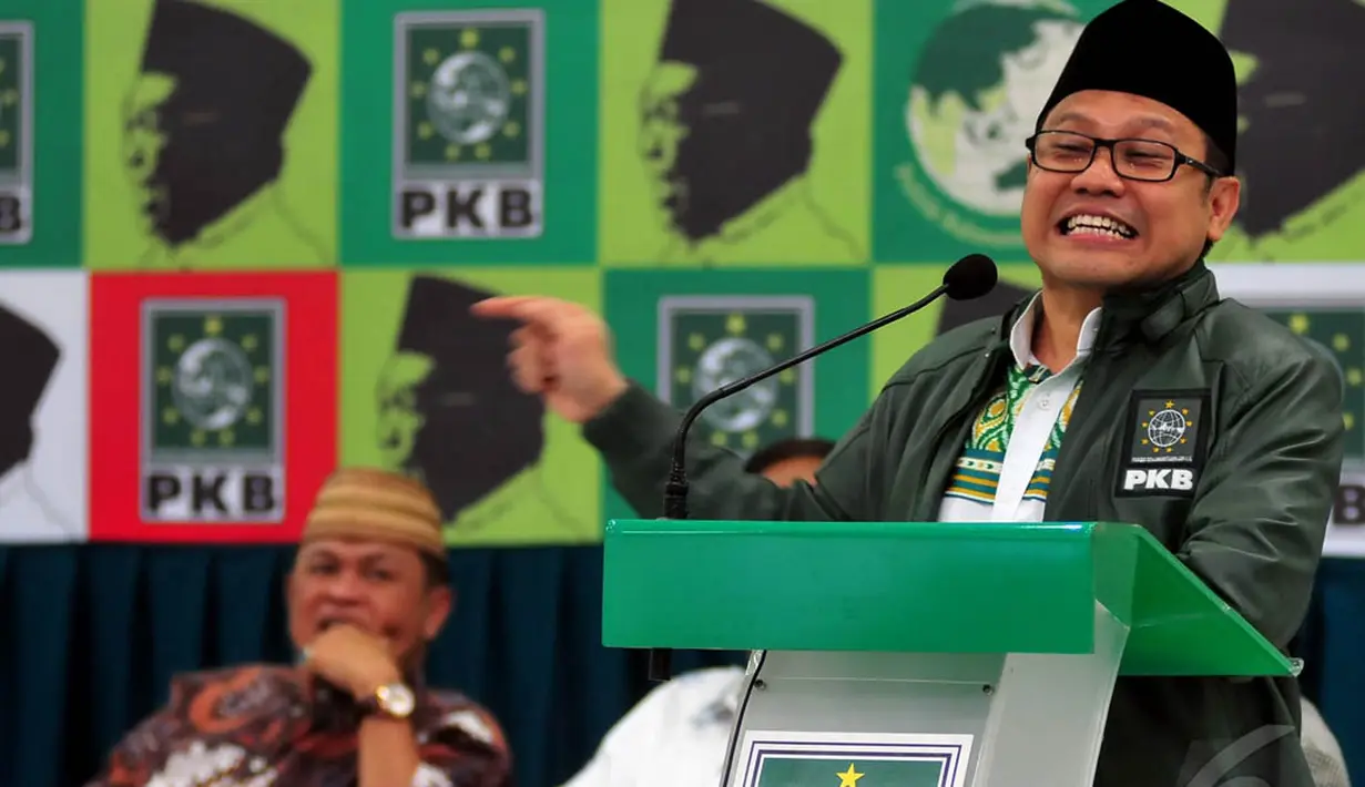 Ketua Umum PKB, Muhaimin Iskandar di peringatan Haul ke-5 KH Abdurrahman Wahid (Gus Dur), Jakarta, Selasa (23/12/2014). (Liputan6.com/Johan Tallo)