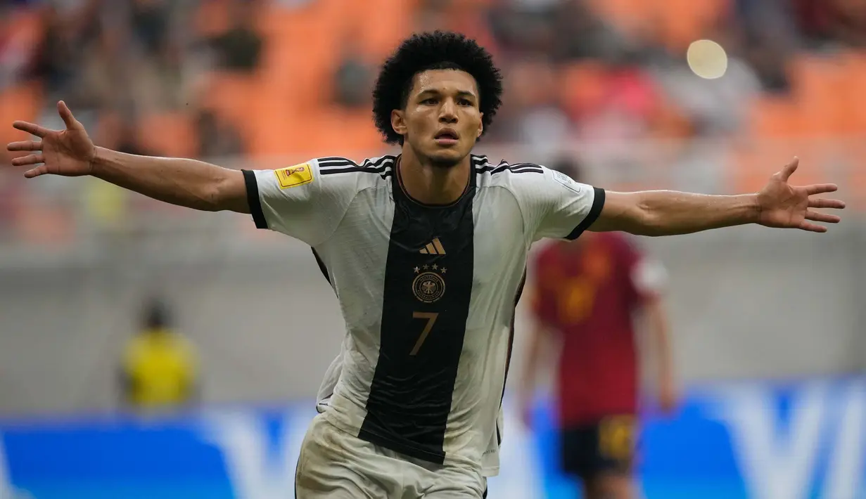 Jerman memimpin laga sejak menit ke-64. (AP Photo/Achmad Ibrahim)
