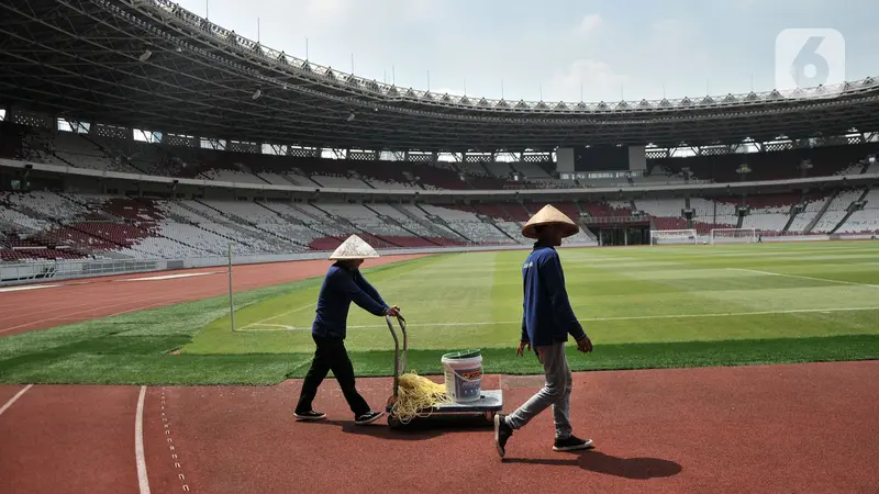 Perawatan Lapangan Stadion GBK Jelang Piala Dunia U20