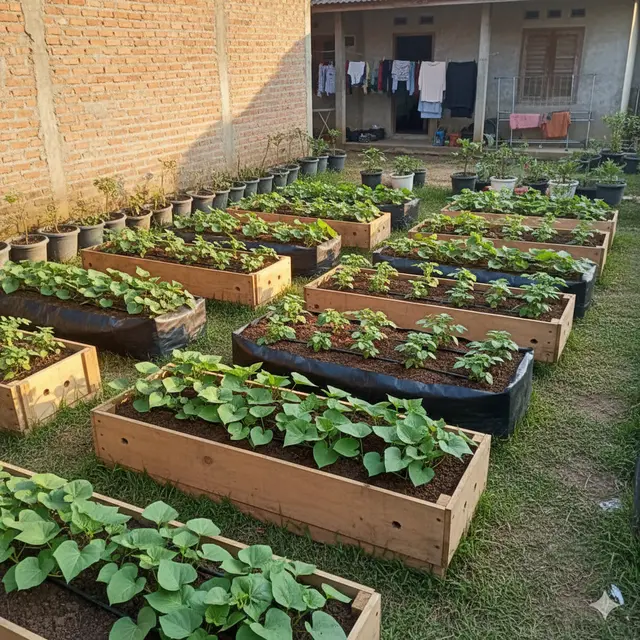 Model Kebun Pot untuk Ubi Jalar dan Kentang
