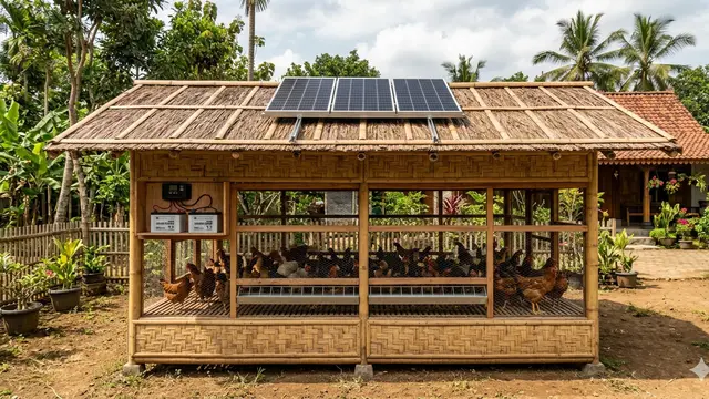 Desain Kandang Ayam dengan Panel Surya Mini. Gemini