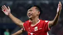 Pemain Timnas Indonesia, Beckham Putra merayakan gol ke gawang St Kitts and Nevis dalam laga semifinal FIFA Series 2026 di Stadion Utama Gelora Bung Karno (SUGBK), Senayan, Jakarta, Jumat (27/03/2026). (Bola.com/Abdul Aziz)