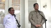 Menteri Keuangan (Menkeu) Purbaya Yudhi Sadewa bertemu dengan Gubernur DKI Jakarta Pramono Anung di Balai Kota DKI Jakarta, Selasa (7/10/2025). (Foto: Liputan6.com/Winda Nelfira).