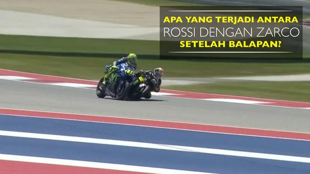 Berita video aksi yang dilakukan Valentino Rossi setelah insiden dengan Johann Zarco di MotoGP Austin, Minggu (23/4/2017). Rossi tampak melakukan perbincangan dengan Zarco. Lalu, apa yang terjadi setelah itu? Apakah ada dendam Rossi terhadap Zarco?