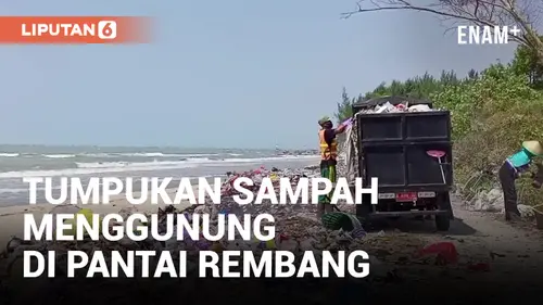 VIDEO: Tumpukan Sampah Ratusan Meter Penuhi Pantai Rembang