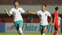 Muhammad Nabil Asyura (17) merayakan gol ke gawang Singapura pada Piala AFF U-16 2022 di Stadion Maguwoharjo, Sleman, Daerah Istimewa Yogyakarta (DIY). (Dok. PSS)