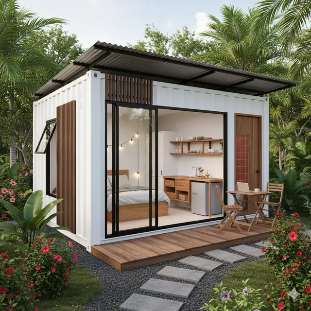 7 Desain Rumah Kontainer Mini Budget 50 Juta, Murah tapi Tetap Nyaman dan Estetik