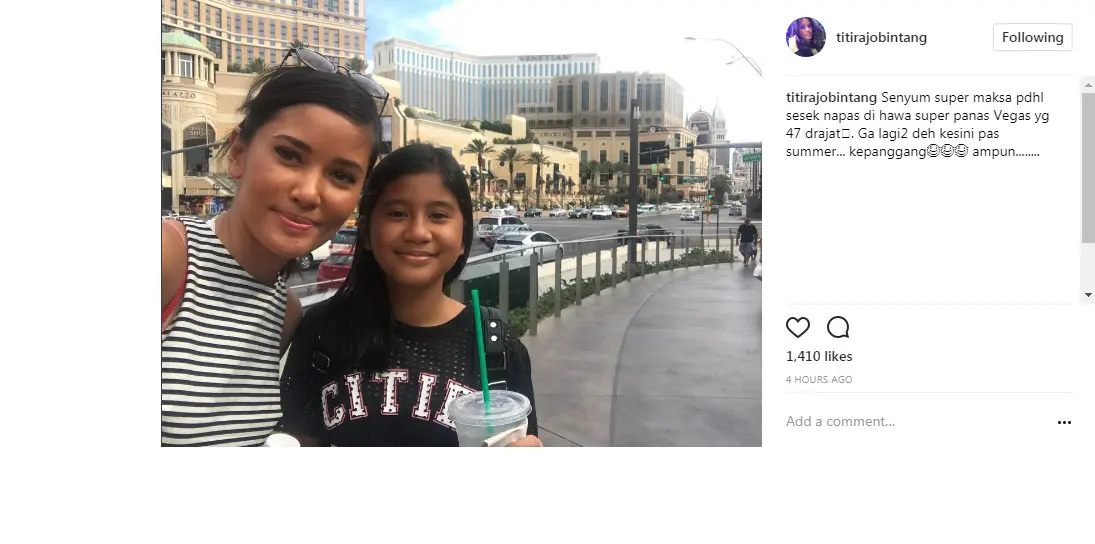 Titi Rajo Bintang ajak anak berlibur ke Las Vegas (Foto: Instagram)
