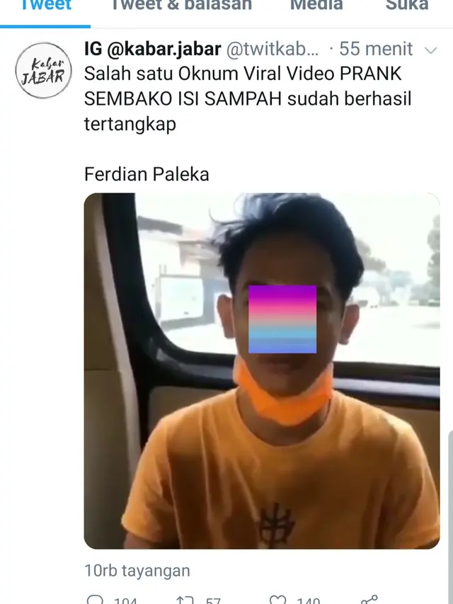 Unggahan akun @twitkabarjabar. (Foto: Twitter @twitkabarjabar)