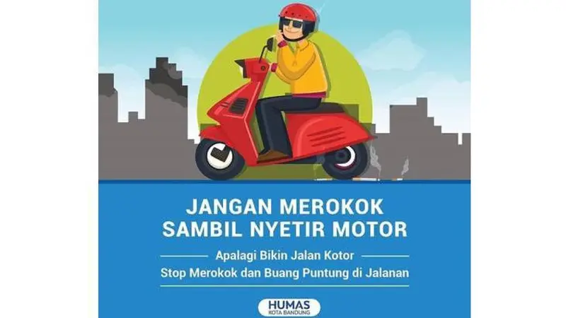 Jangan merokok sambil menyetir motor