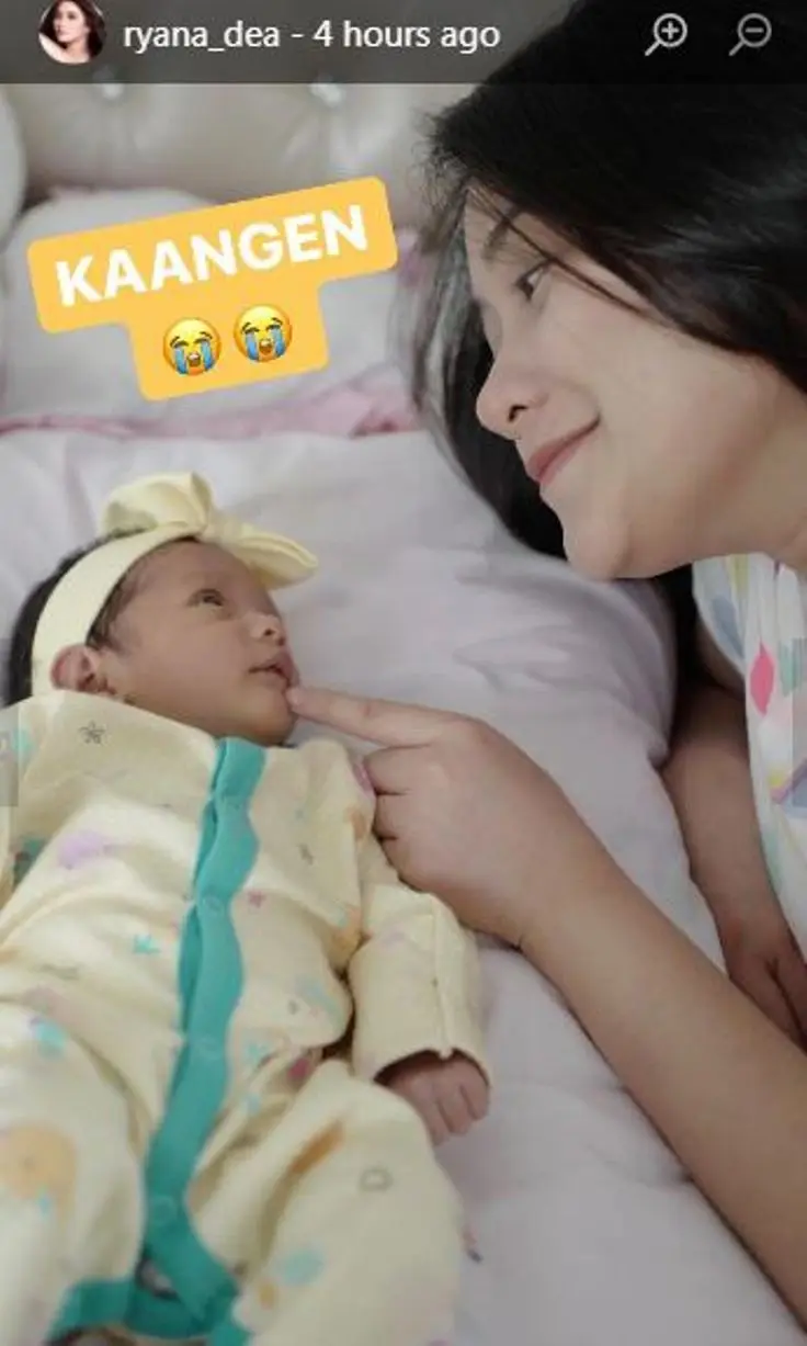 Kesedihan Ryana Dea saat meninggalkan anak saat syuting. [foto: instagram/ryana_dea]