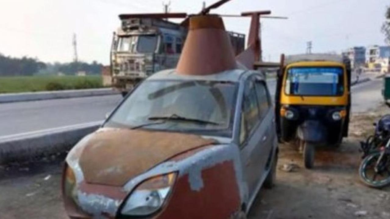 Pria Ini Ubah Mobil Jadi ‘Helikopter’, Disewakan Rp 3 Juta untuk Pengantin Baru