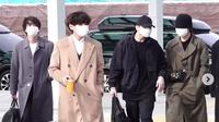Para anggota BTS terlihat di Bandara Incheon, Korea Selatan, sesaat sebelum terbang ke LA. (dok. Instagram @koreadispatch/https://www.instagram.com/p/CWXezclFcqW/Dinny Mutiah)