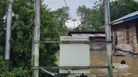Gardu listrik yang terendam banjir di Kota Jayapura. (Liputan6.com/PLN Papua/Katharina Janur)