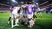 Anthony Gordon #18 dari Inggris merayakan gol pertama pada pertandingan semifinal Piala Dunia 2026 antara Inggris dan Argentina di Stadion Atlanta pada 16 Juli 2026 di Atlanta, Georgia. (Justin Setterfield/Getty Images melalui AFP)