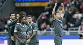 Gelandang AC Milan berdarah Indonesia, Tijjani Reijnders, bersinar pada laga matchday ketiga Liga Champions musim ini melawan Club Brugge di Stadion San Siro, Rabu dini hari WIB (23/10/2024). (AP Photo/Antonio Calani)