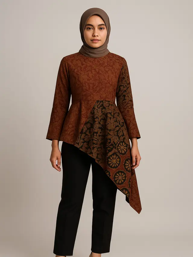 7 Model Atasan Batik Wanita Blouse Asimetris, Tampil Anggun dan Stylish