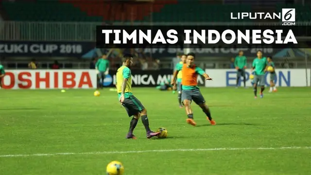 Latihan terakhir timnas Indonesia sebelum duel lawan Thailand di laga pertama final Piala AFF 2016