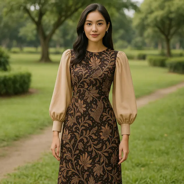 8 Model Batik Kombinasi Polosan Lengan Panjang Terbaru 2025, Anggun dan Modern