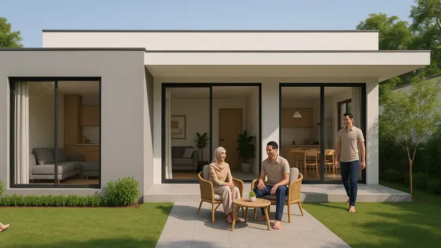 Model Rumah Sederhana Atap Datar/Ilustrasi gambar oleh AI