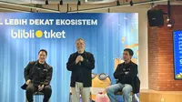 CEO & Co-Founder Blibli Kusumo Martanto Blibli Tiket mengungkapkan sejumlah capaian setelah menjadi omnichannel terintegrasi. (Liputan6.com/Agustinus M. Damar)