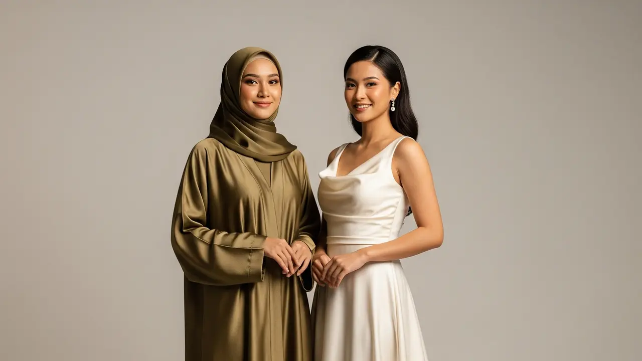 12 Desain Baju Kondangan Satin Modern dan Elegan untuk Tampil Memukau