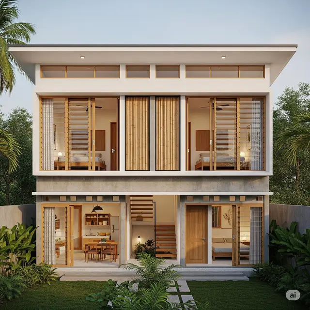 Tropis Modern dengan Ventilasi Silang
